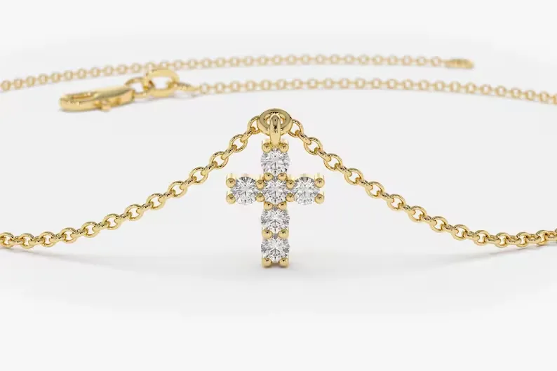 0.07CTW Moissanite Cross Diamond Bracelet