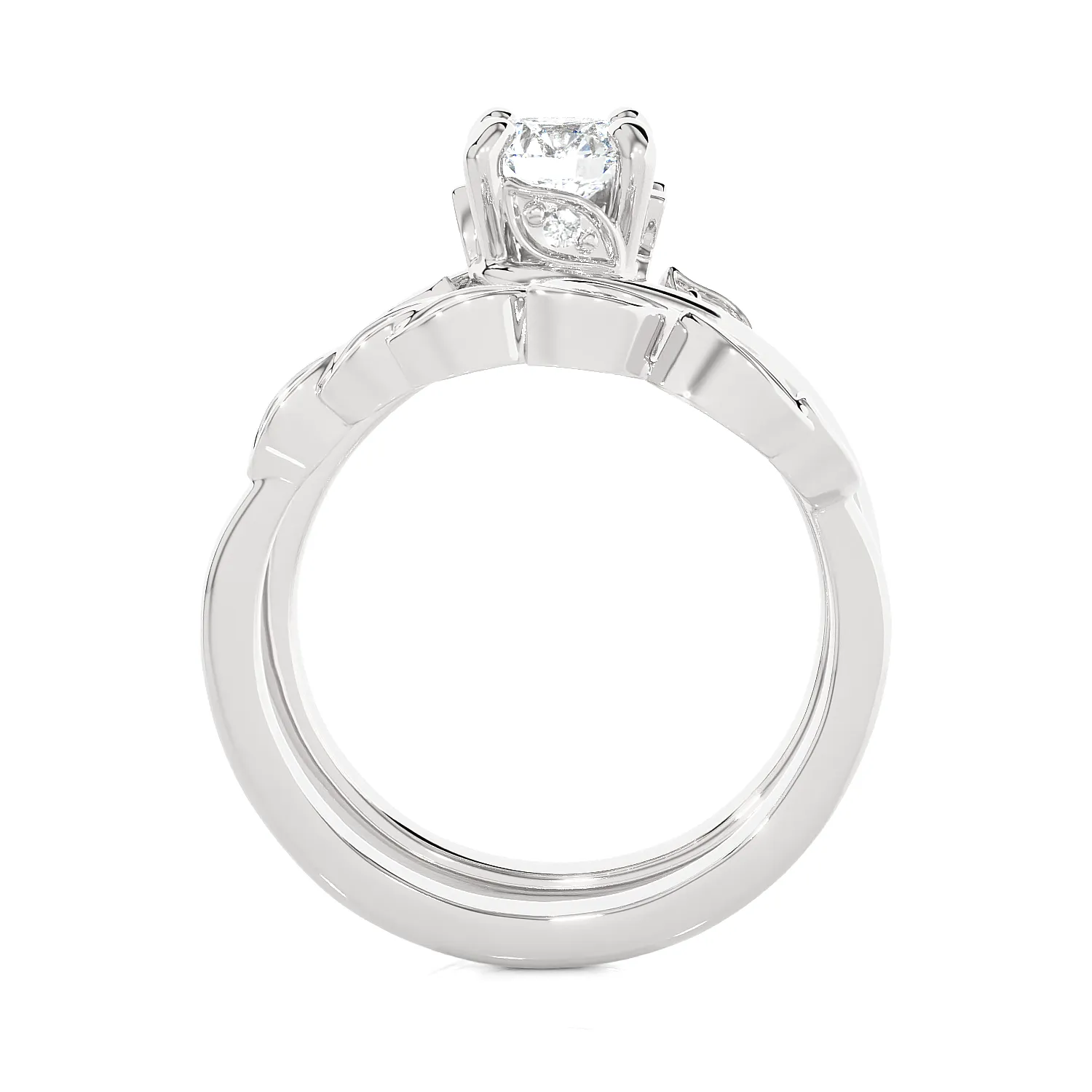 1 1/4 ctw Round Lab Grown Diamond Bridal Set Ring