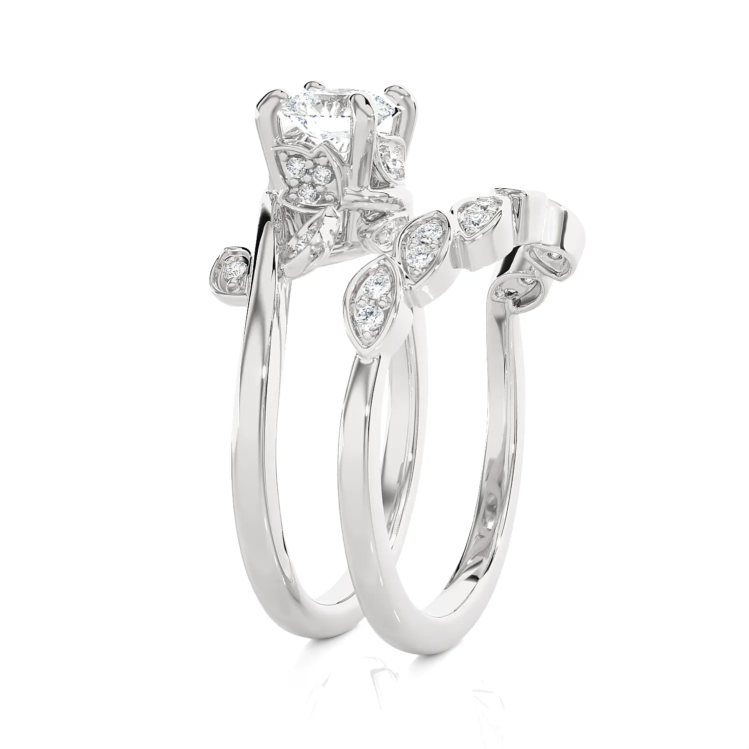 1 1/4 ctw Round Lab Grown Diamond Bridal Set Ring