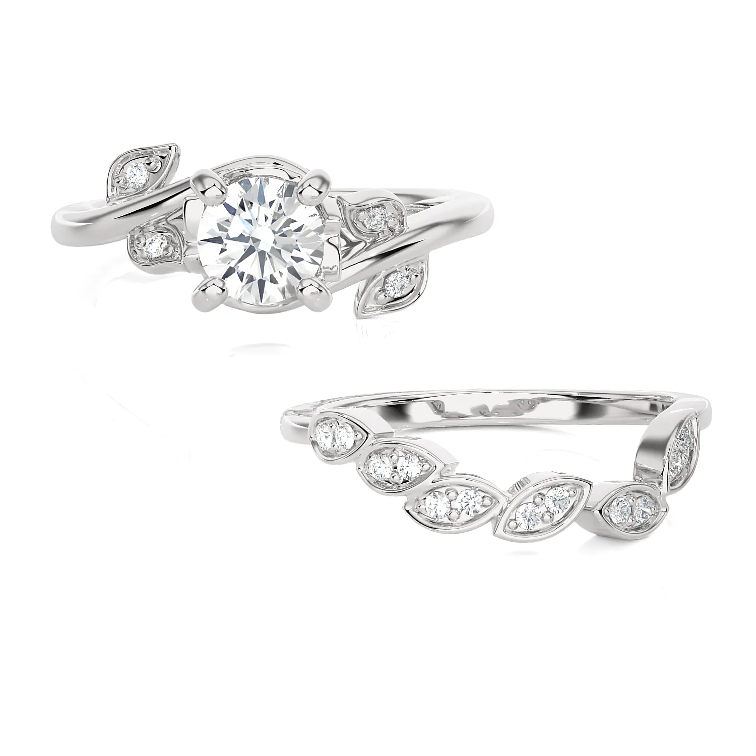 1 1/4 ctw Round Lab Grown Diamond Bridal Set Ring