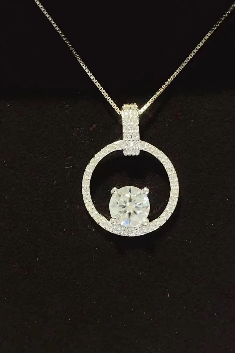 1 Carat Moissanite 925 Sterling Silver Necklace