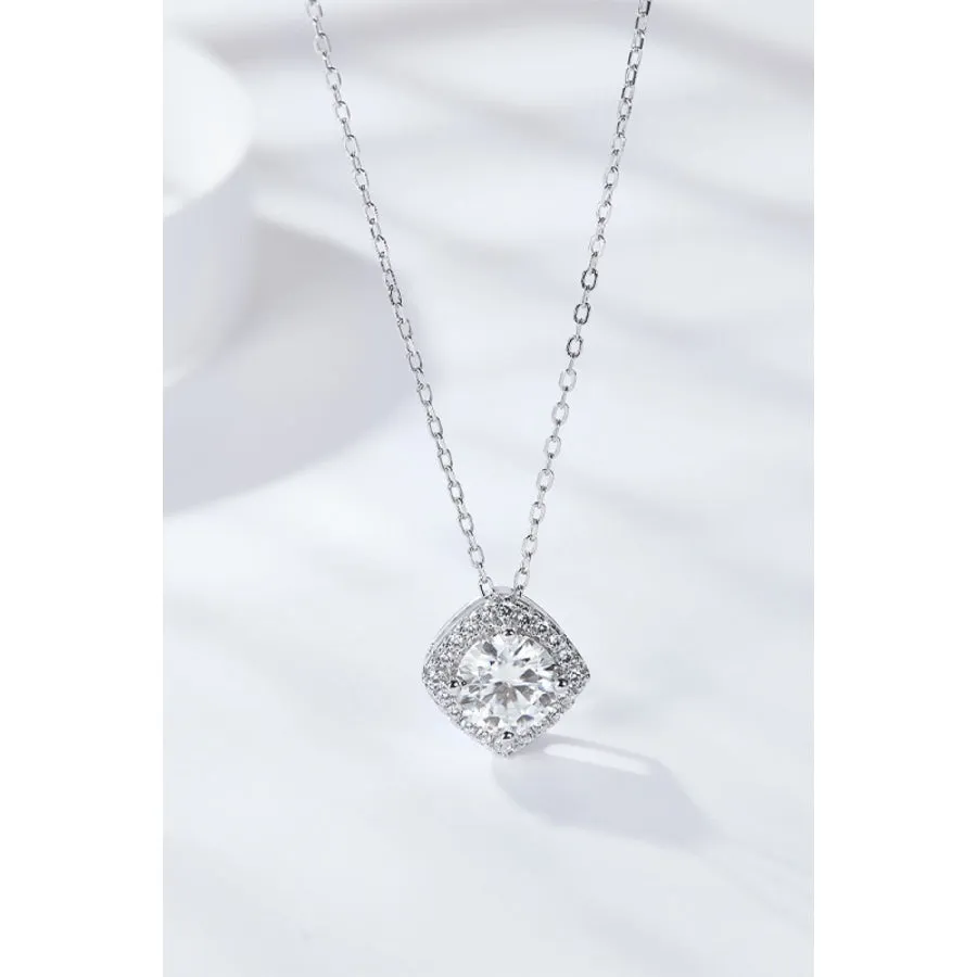 1 Carat Moissanite Geometric Pendant Necklace