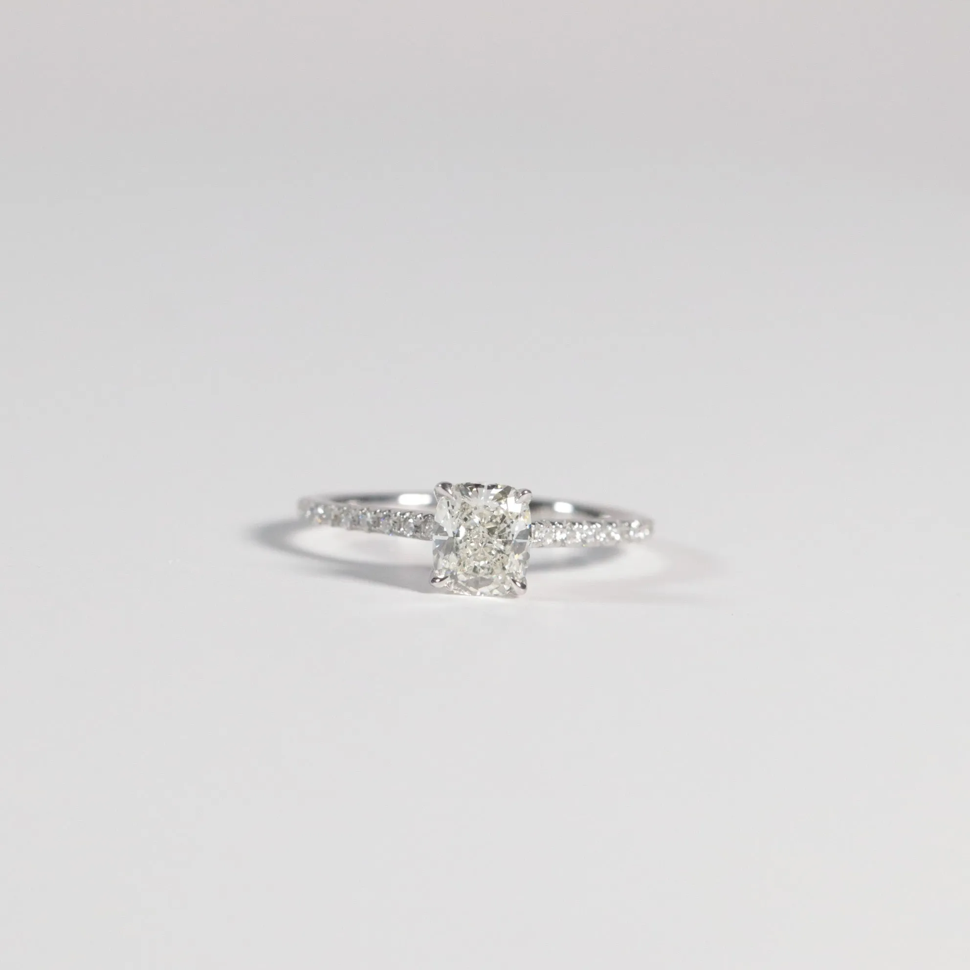 1.01 Cushion Solitaire with Accented Band