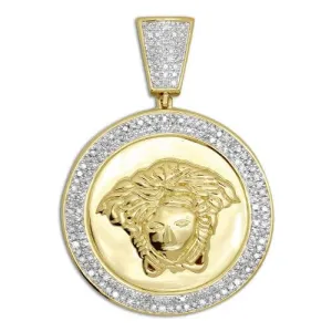 10KY 1.00CTW DIAMOND MEDUSA MEDALLION