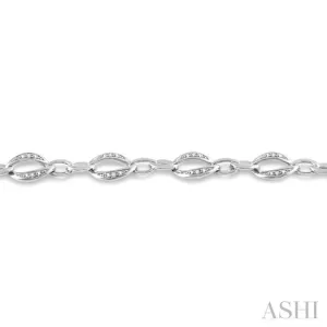 1/10 Ctw Round Cut Diamond Infinity Bracelet in Sterling Silver