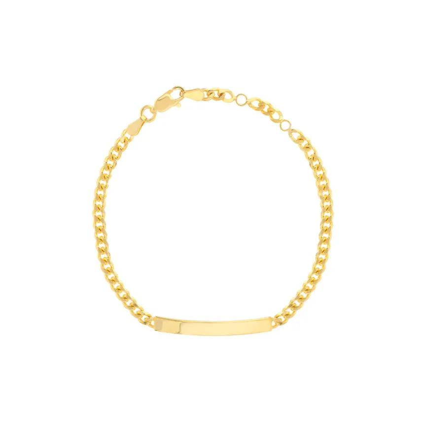 14K Gold Engravable Bar Bracelet