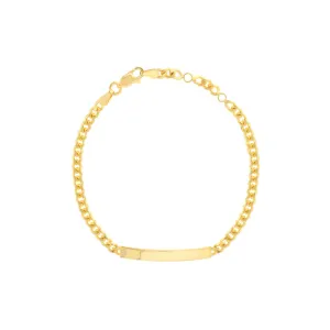 14K Gold Engravable Bar Bracelet