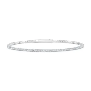 14K White Gold 1ctw Diamond Flex Bangle