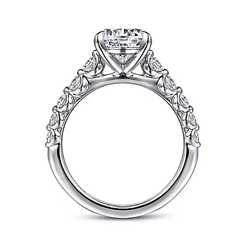 14K White Gold Round Diamond Engagement Ring