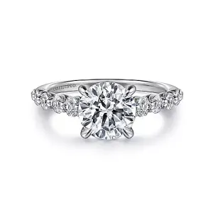 14K White Gold Round Diamond Engagement Ring