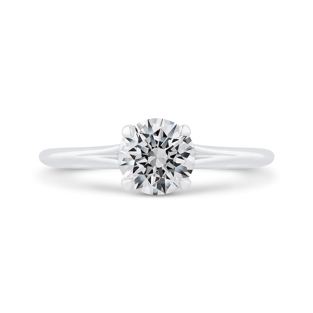 14K White Gold Solitaire Engagement Ring (Semi-Mount)