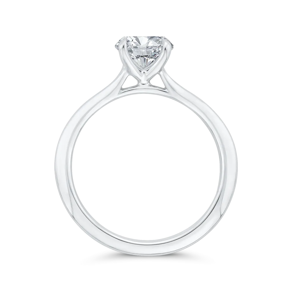 14K White Gold Solitaire Engagement Ring (Semi-Mount)