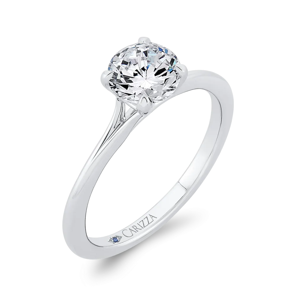 14K White Gold Solitaire Engagement Ring (Semi-Mount)