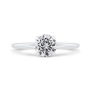 14K White Gold Solitaire Engagement Ring (Semi-Mount)