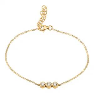 14k Yellow Gold Bezel Set Diamond Bracelet