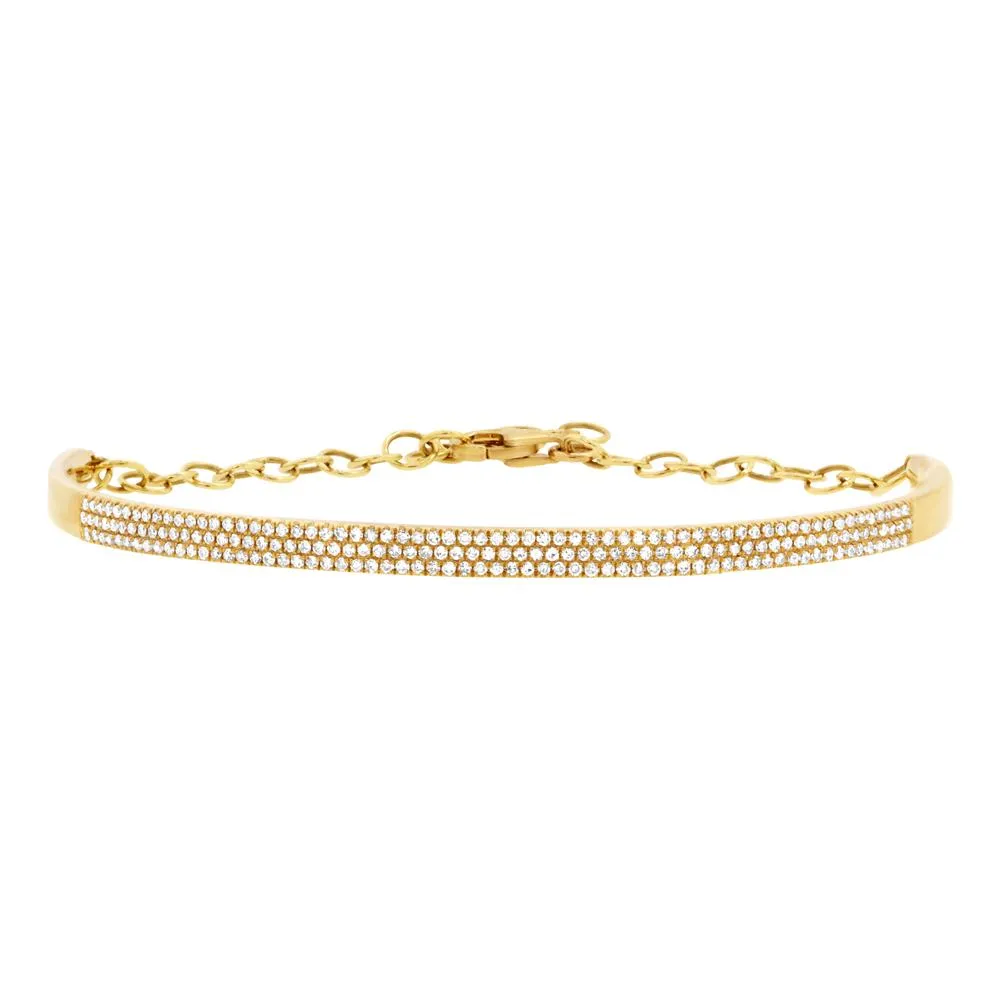 14K Yellow Gold Diamond Pave Bracelet