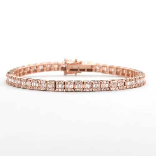 14KR 4.50CTW BAGUETTE DIAMOND BRACELET