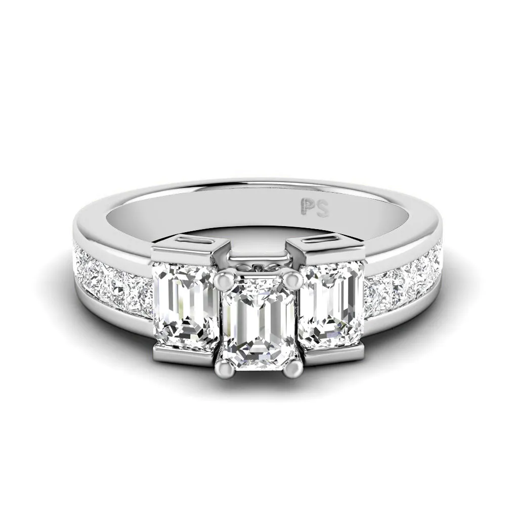 1.65-2.80 CT Princess & Emerald Cut Diamonds - Engagement Ring