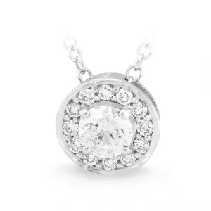 18ct Halo Set with centre Diamond Pendant