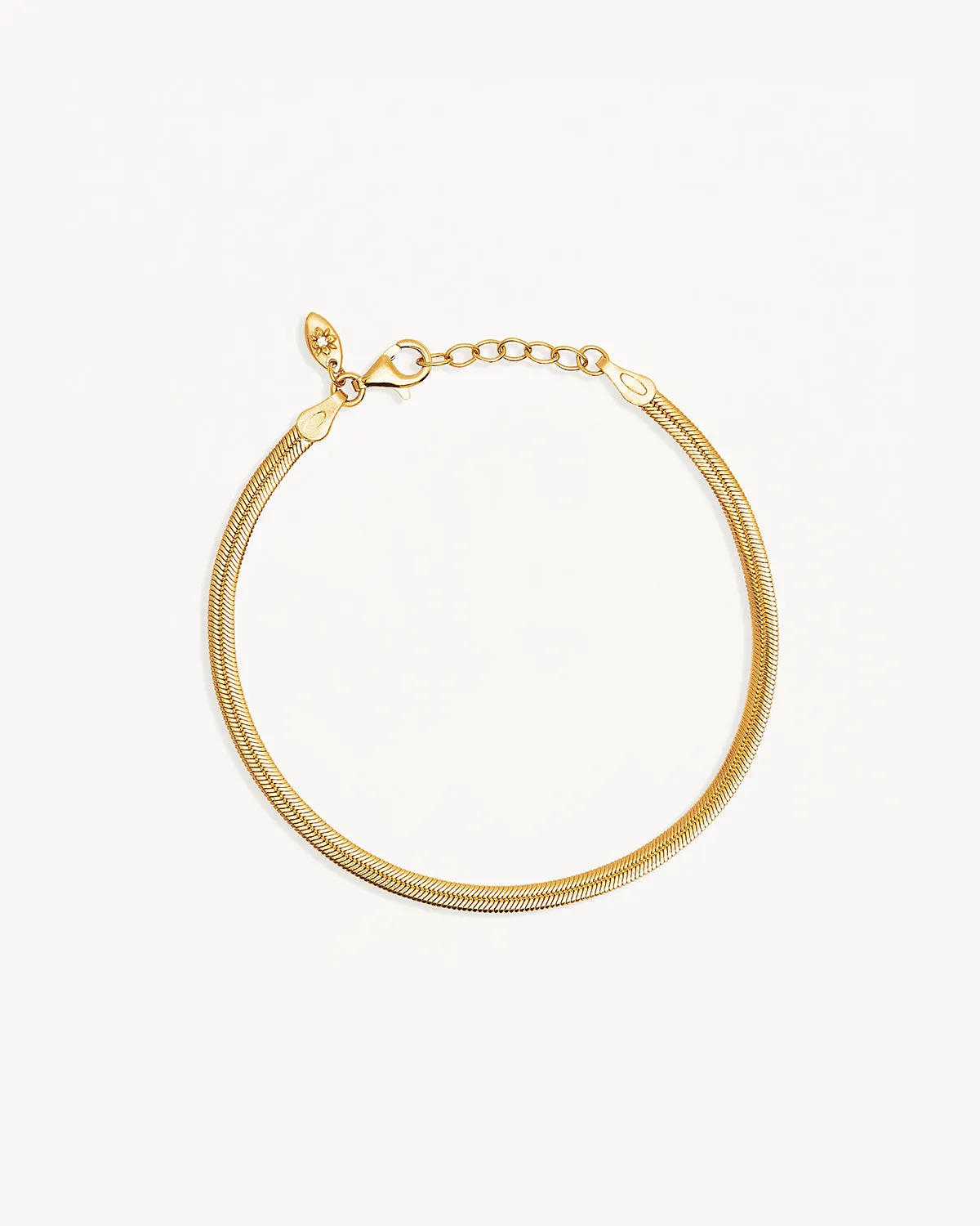 18k Gold Vermeil Herringbone Chain Bracelet