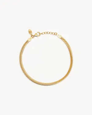 18k Gold Vermeil Herringbone Chain Bracelet