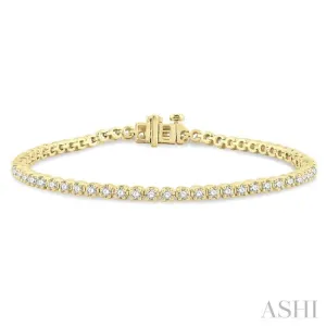 2 Ctw Round Cut Diamond Tennis Bracelet in 14K Yellow Gold