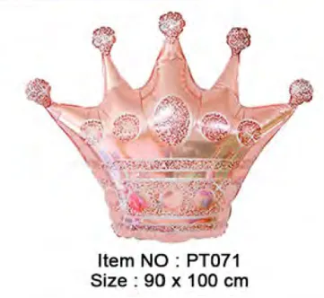 35"x 40" Rose Gold Crown foil balloon, Flat