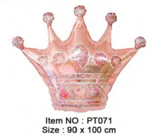 35"x 40" Rose Gold Crown foil balloon, Flat