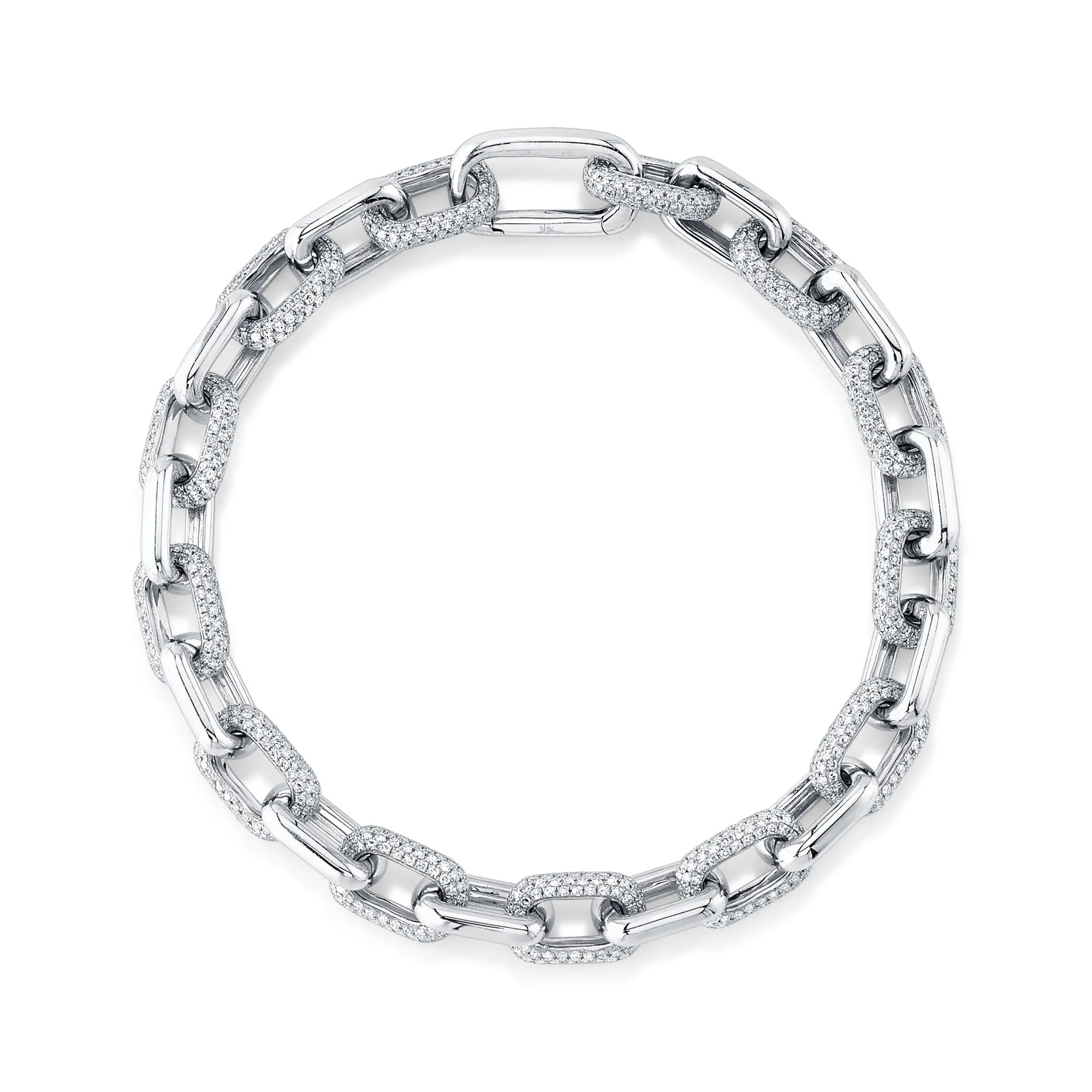 3.67CT DIAMOND PAVE PAPER CLIP LINK BRACELET