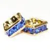 8mm Gold Plate Squaredell - Sapphire (Sold by the piece)