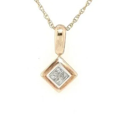 9ct Illusion set Diamond Pendant