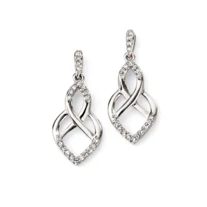 9ct White Gold Dia Openwork Drop