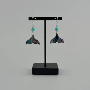 Abalone Whale Tail Earrings