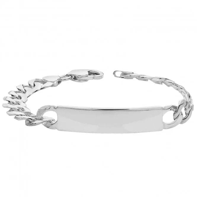 Acotis Silver Id Bracelet Men's Curb G2569