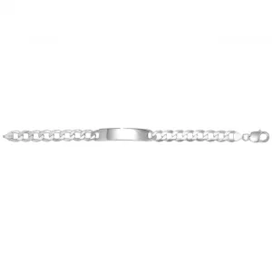 Acotis Silver Id Bracelet Men's Curb G2569