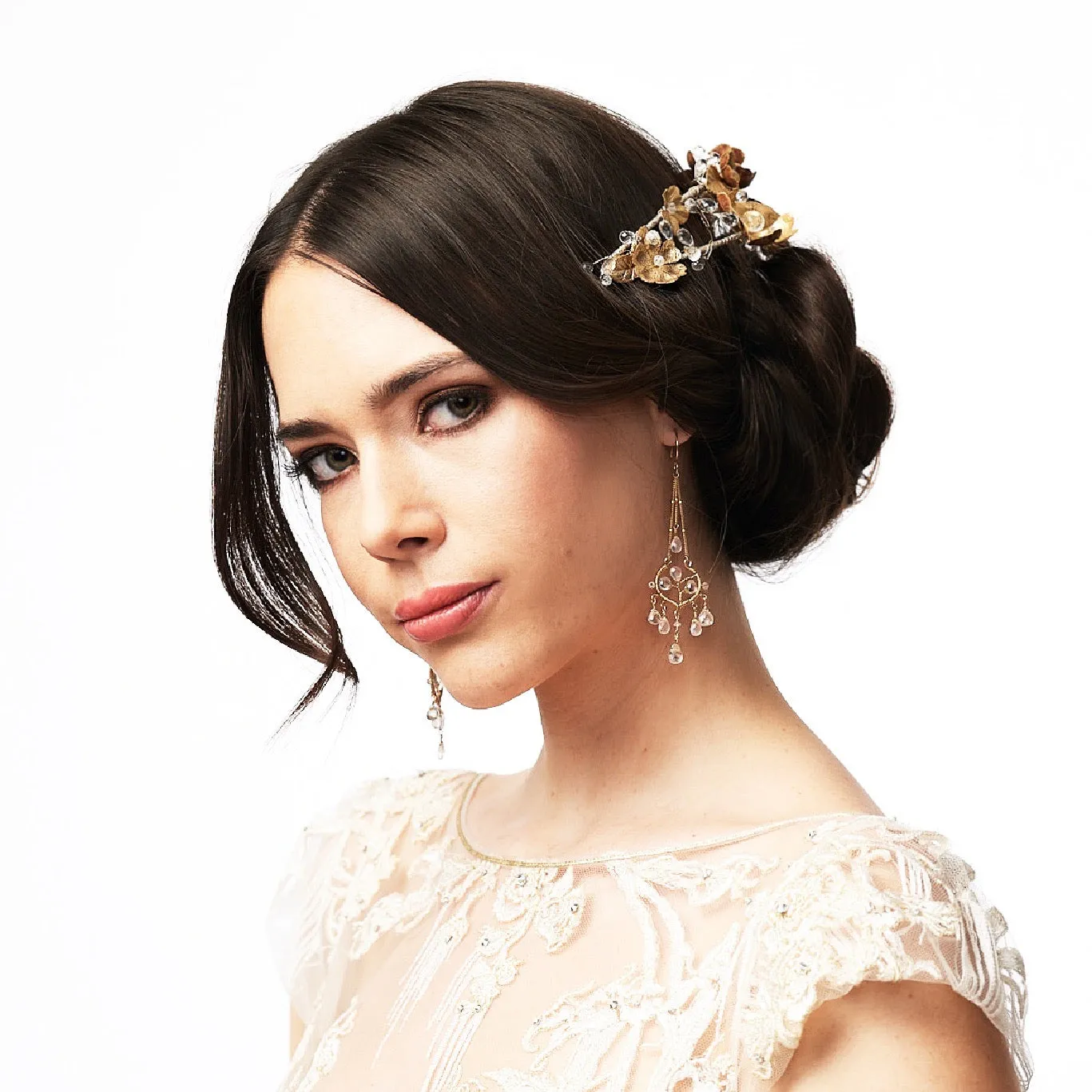 Adrienne- Petite headband with white topaz