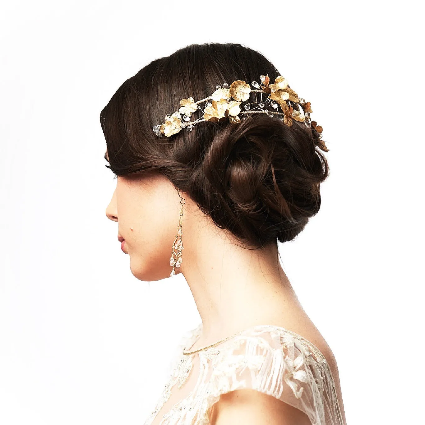 Adrienne- Petite headband with white topaz