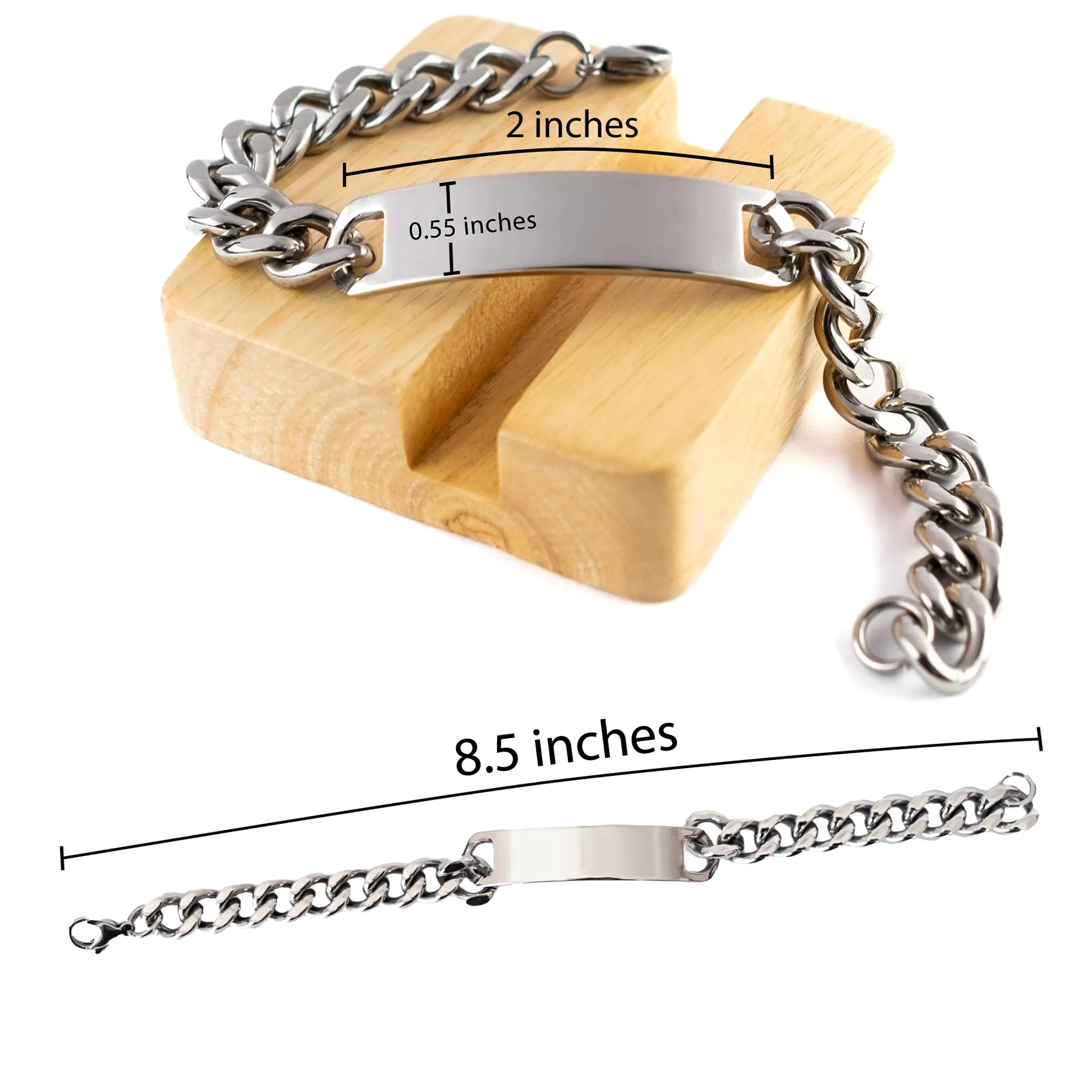 Agent Dad Gifts, The best kind of DAD, Father's Day Appreciation Birthday Cuban Chain Stainless Steel Bracelet for Agent, Dad, Father from Son Daughter