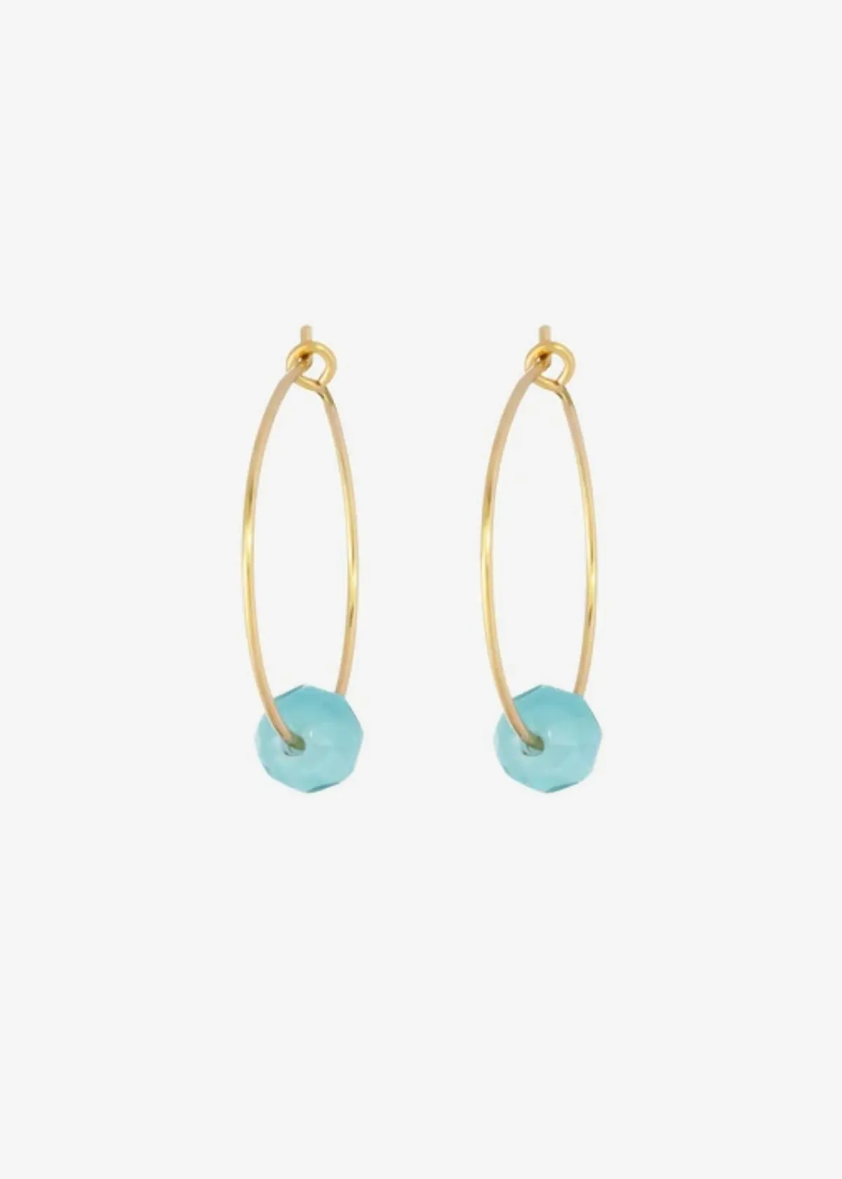 Amazonite Gold Hoop Earrings