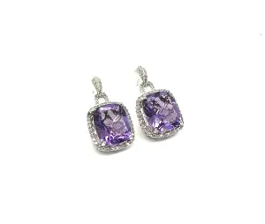 Amethyst & Diamond Halo Earrings