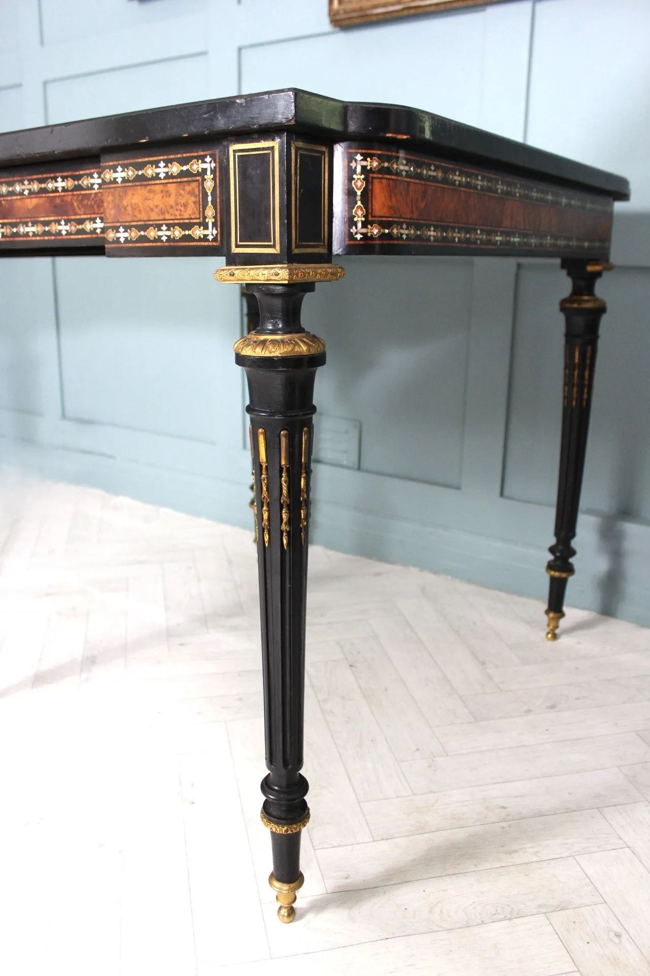 Antique French Napoleon III Inlaid Card Table