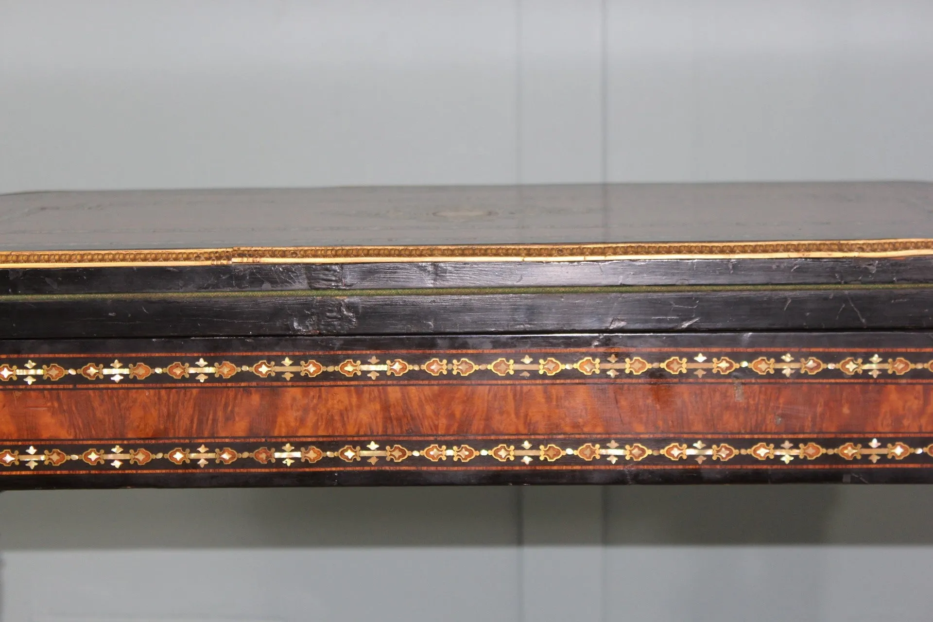 Antique French Napoleon III Inlaid Card Table