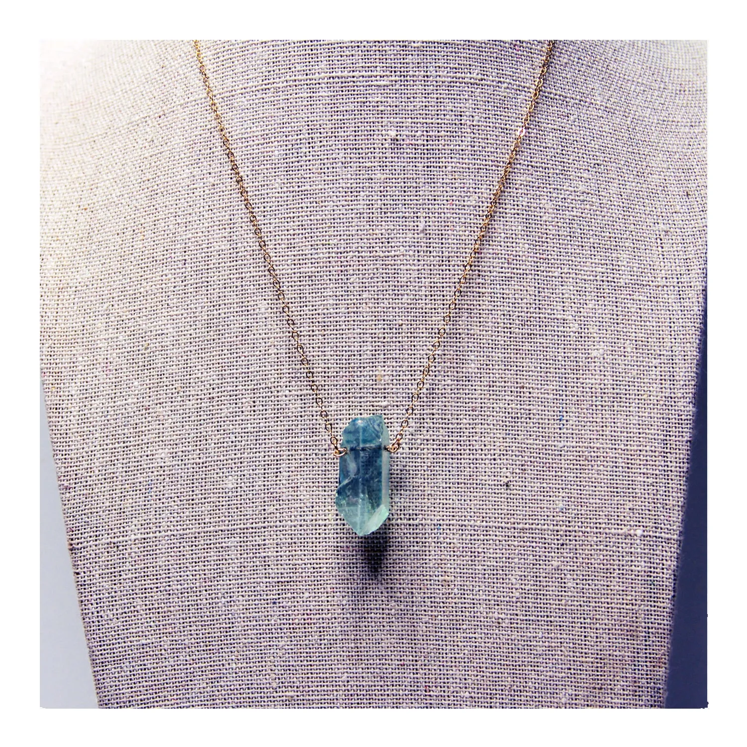 Aqua Aura Quartz Necklace