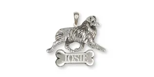 Australian Shepherd Pendant Jewelry Sterling Silver Handmade Dog Pendant AU16-NP