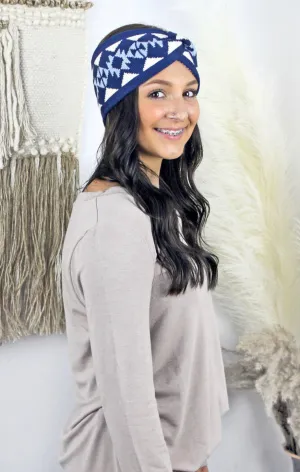 Aztec Skies Headband - Navy