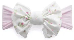 Baby Bling Ballet Pink Floral Jersey Bow Headband