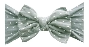 Baby Bling Grey Shabby Dot Patterned Knot Headband