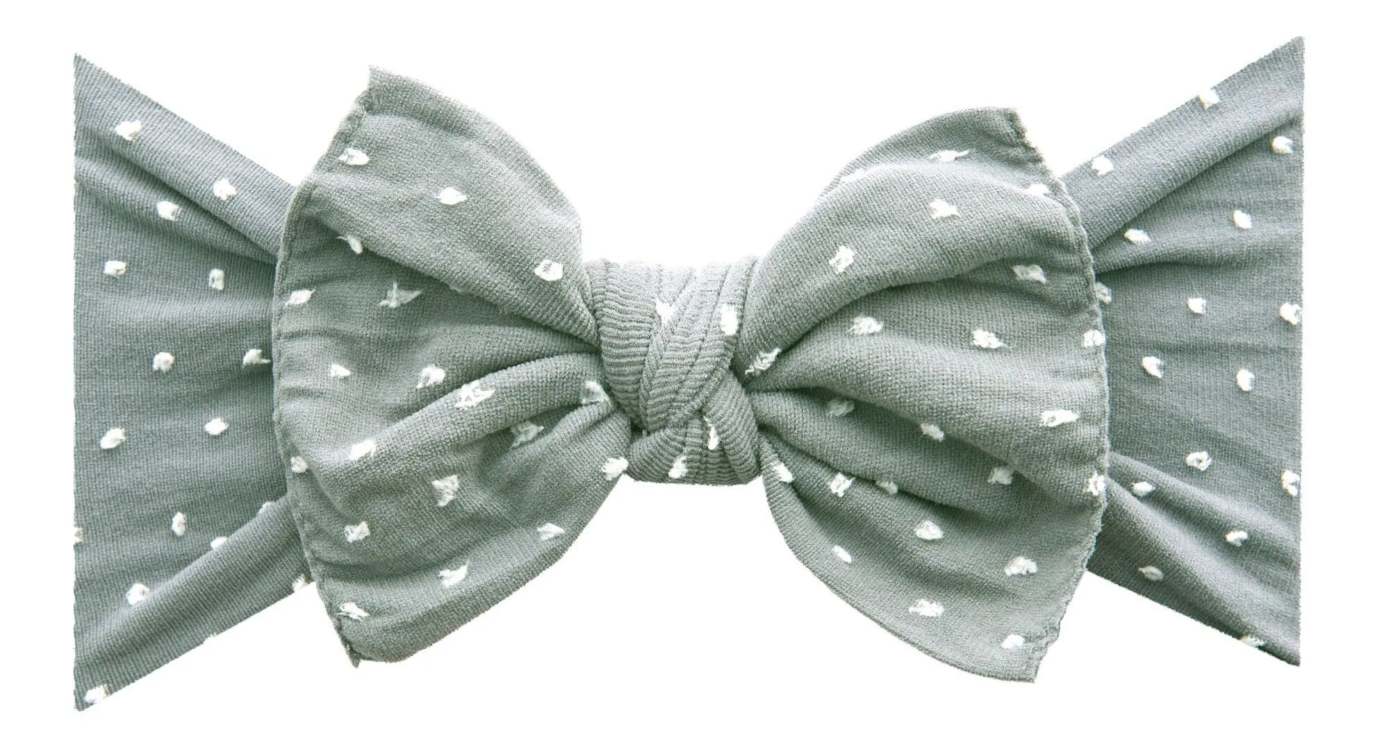 Baby Bling Grey Shabby Dot Patterned Knot Headband