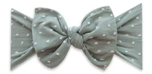 Baby Bling Sage Shabby Dot Patterned Knot Headband