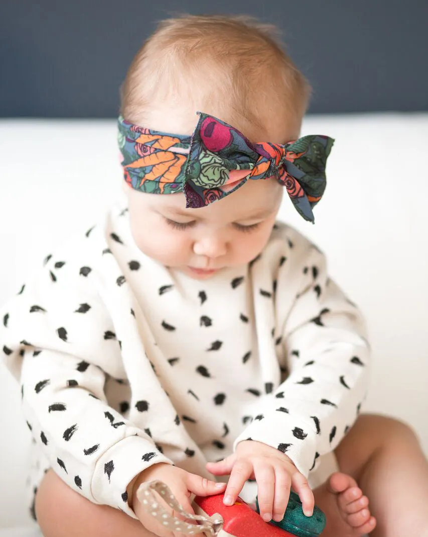 Baby Bling Veggie Floral Printed Knot Headband